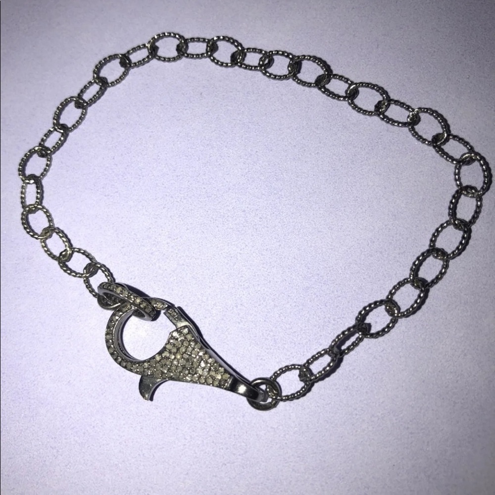 Adornia pave diamond lock bracelet